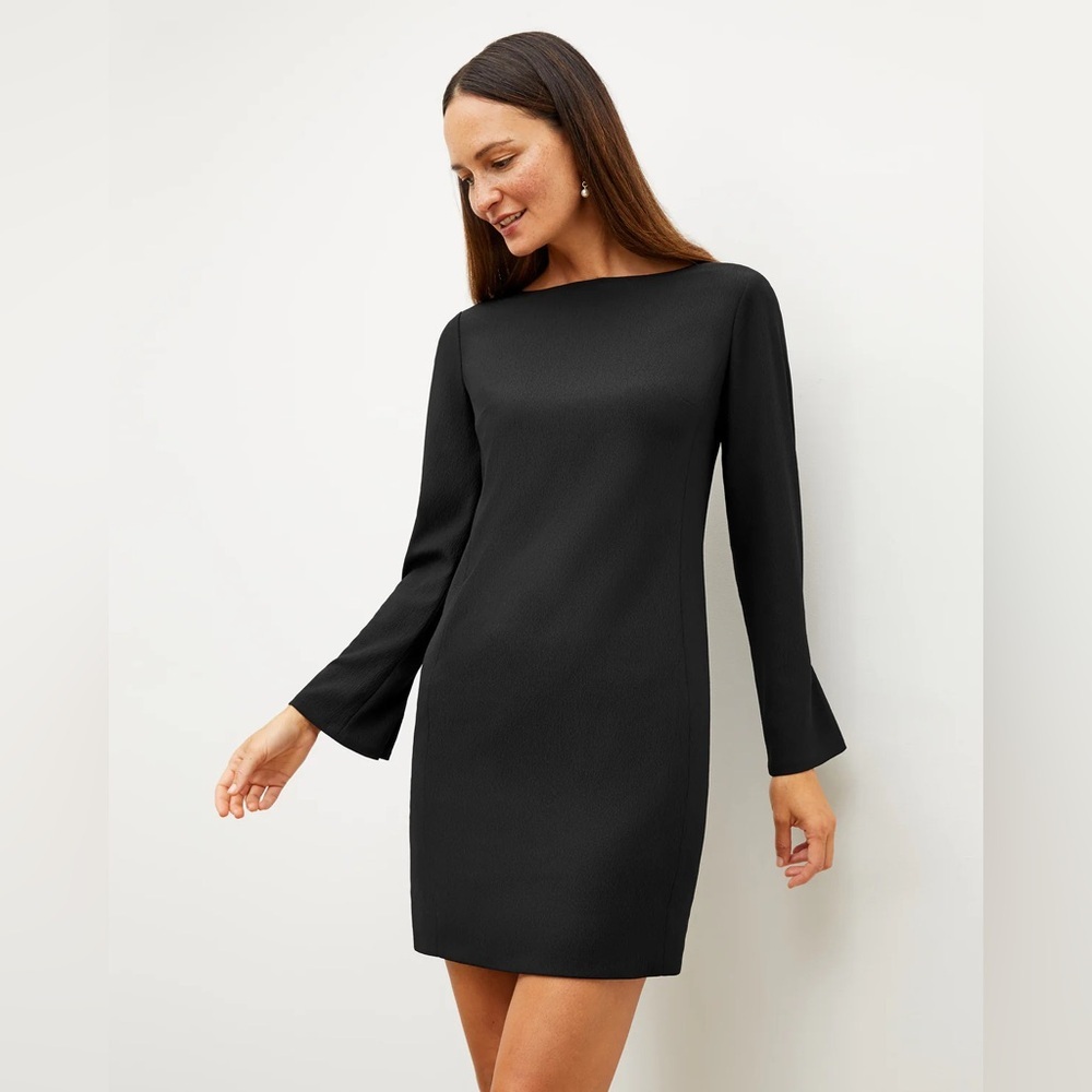 MM Lafleur The Regina Dress Black‎ Eco Heavy Soft Wave Classic Cocktail size 14